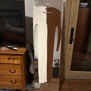 Two-Tone Ribbed STAUD Dress